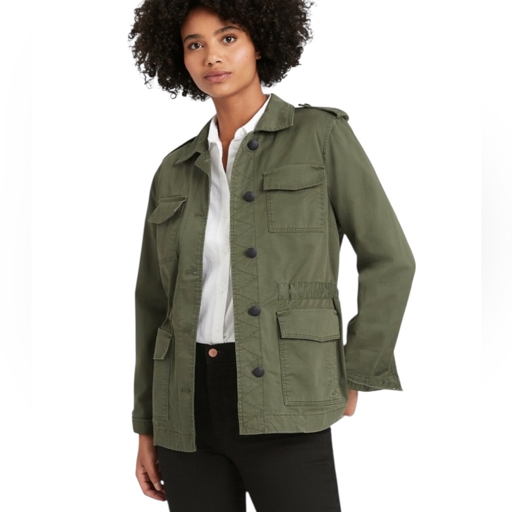 Banana Republic Modern Fit Classic Cotton Utility Jacket Deep Olive S